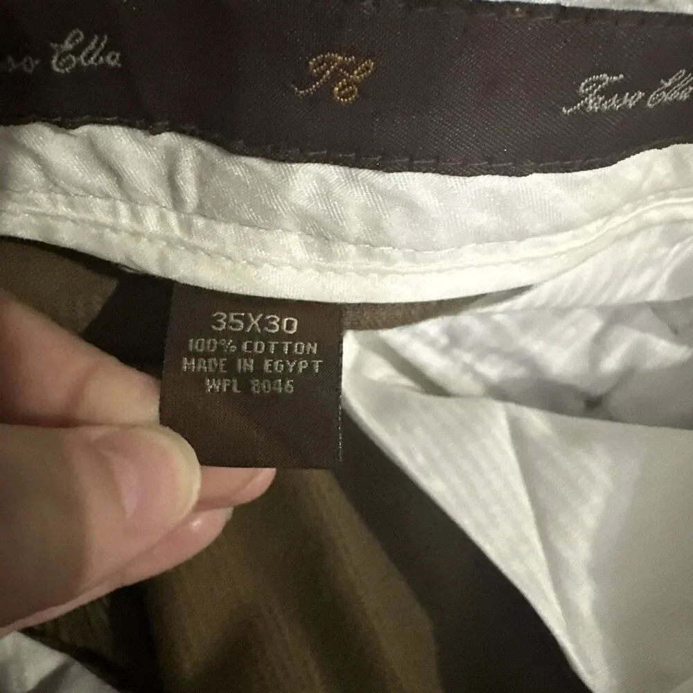 Tasso Elba Brown Corduroy Academia Straight Leg Pants Mens Sz 35x30 Preppy